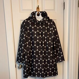 kate spade New York Black and White Polka Dot Aline Coat